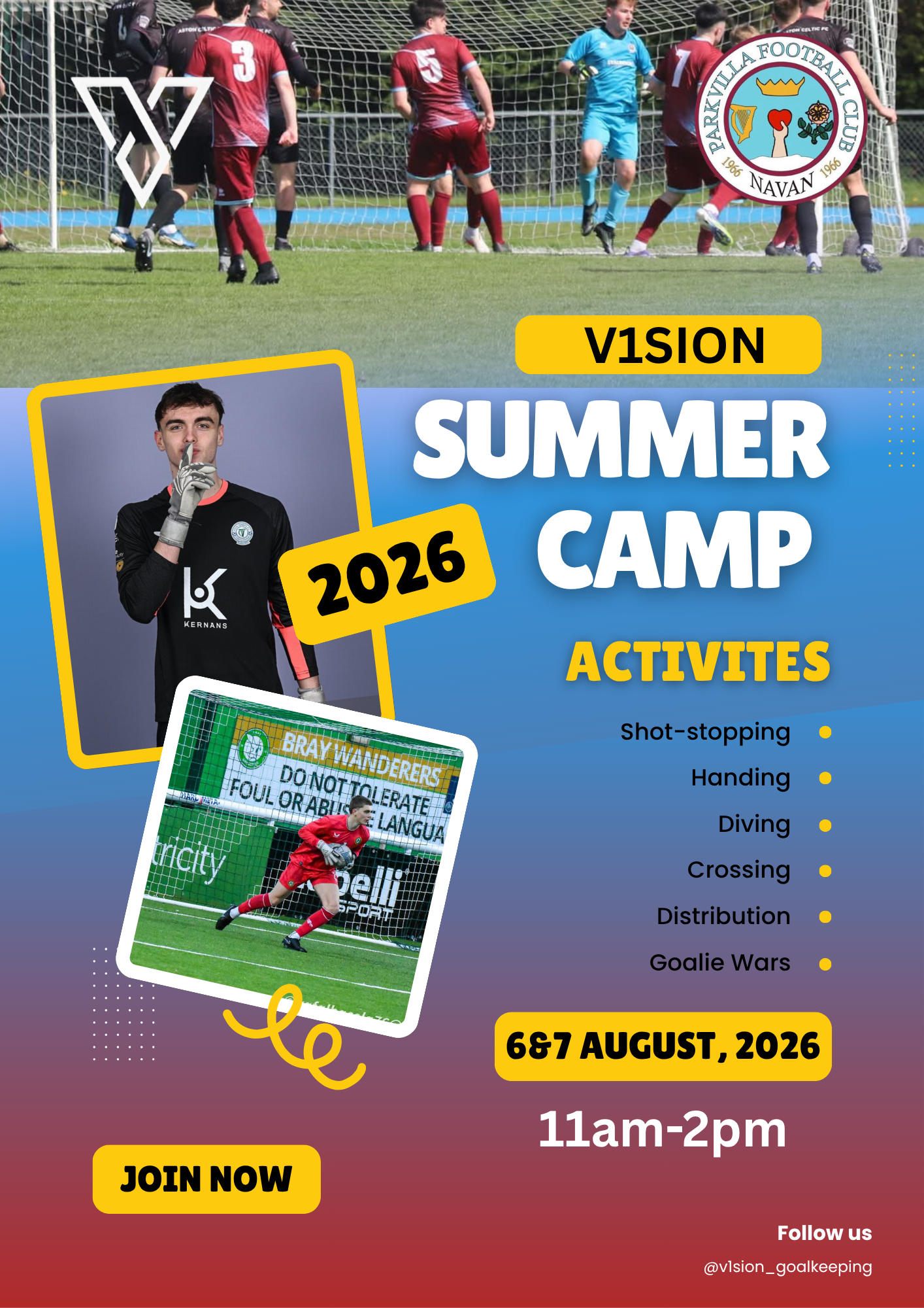 ParkVilla FC Summer Clinic August 6th & 7th 11am-2pm (9-18 years old)