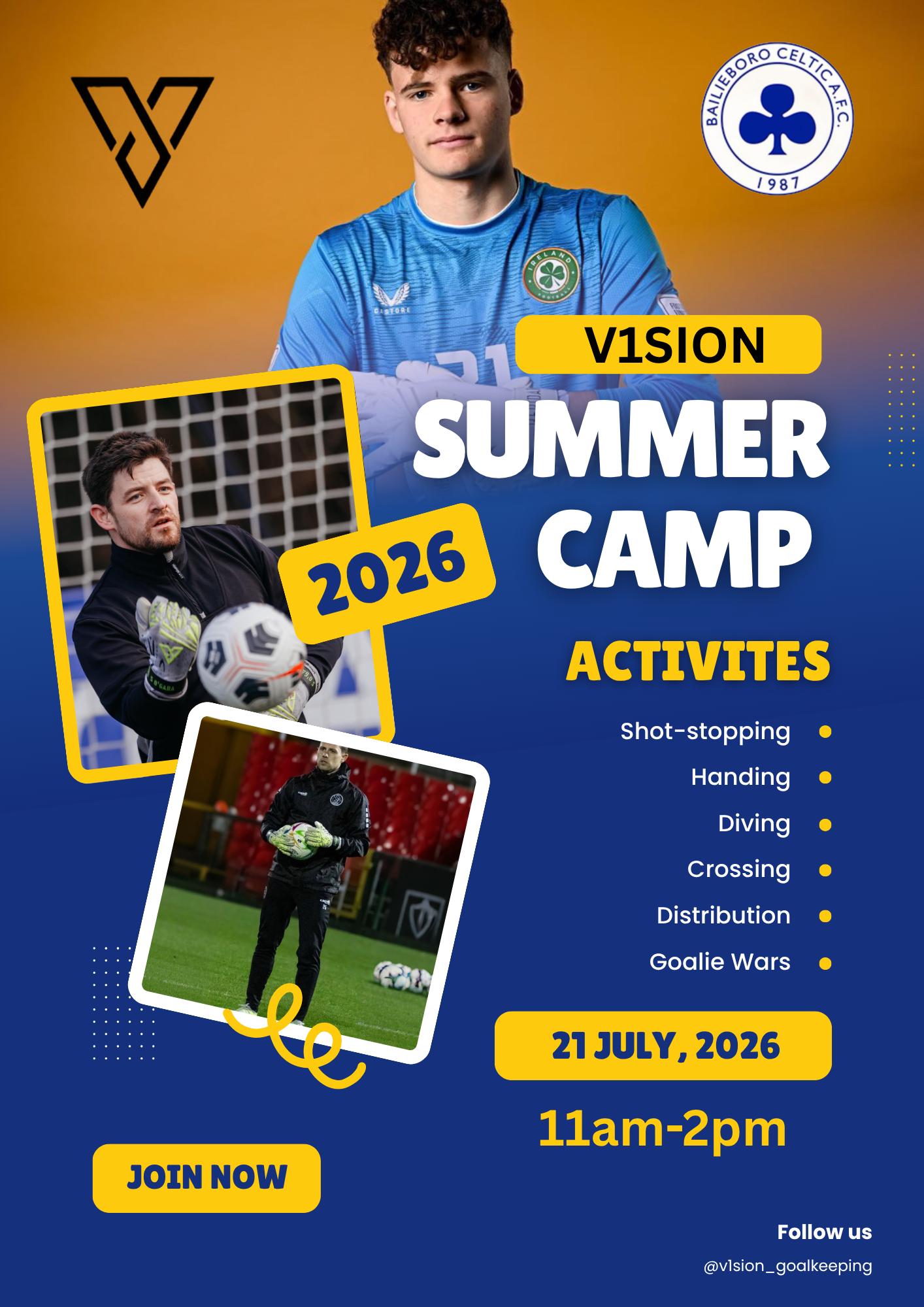 Baileboro Celtic Summer Clinic July 21st 11am-2pm (9-18 years old)