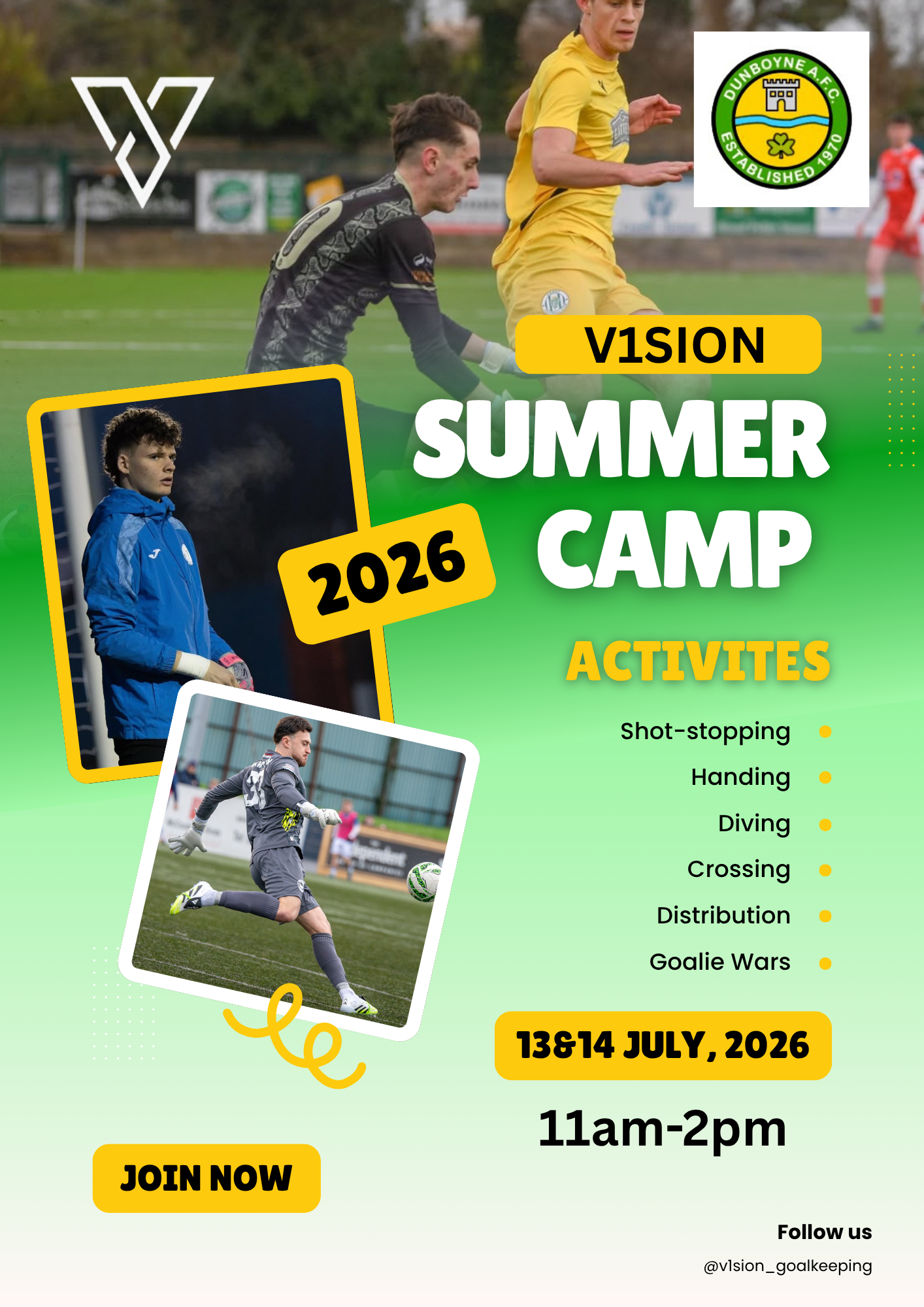 Dunboyne AFC Summer Clinic July 13th&14th 11am-2pm (9-18 years old)