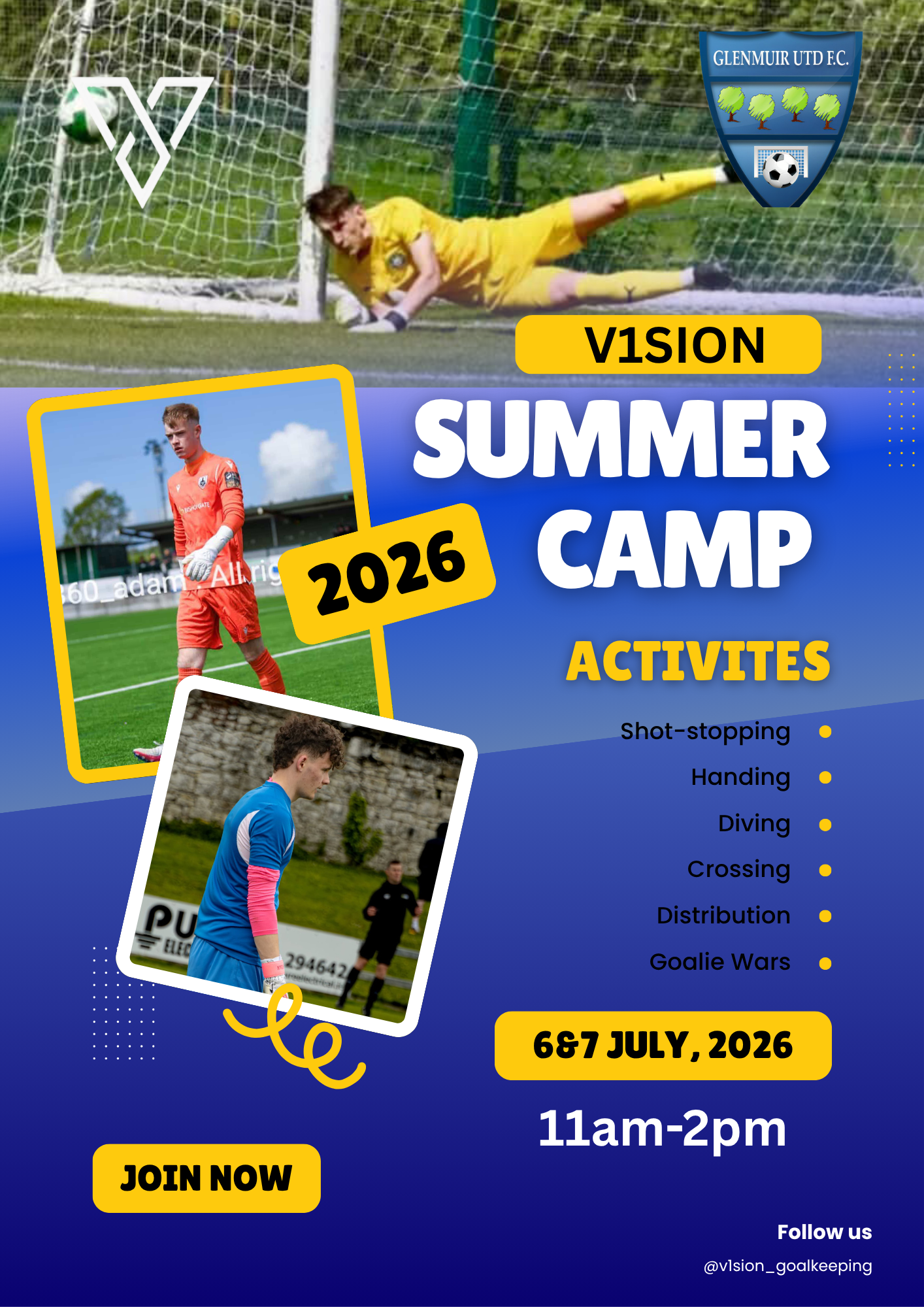 Glenmuir UTD FC Summer Clinic July 6th&7th 11am-2pm (9-18 years old)