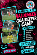 ParkVilla FC Halloween Clinic October 29th & 30th 11am-2pm (9-18 years old)