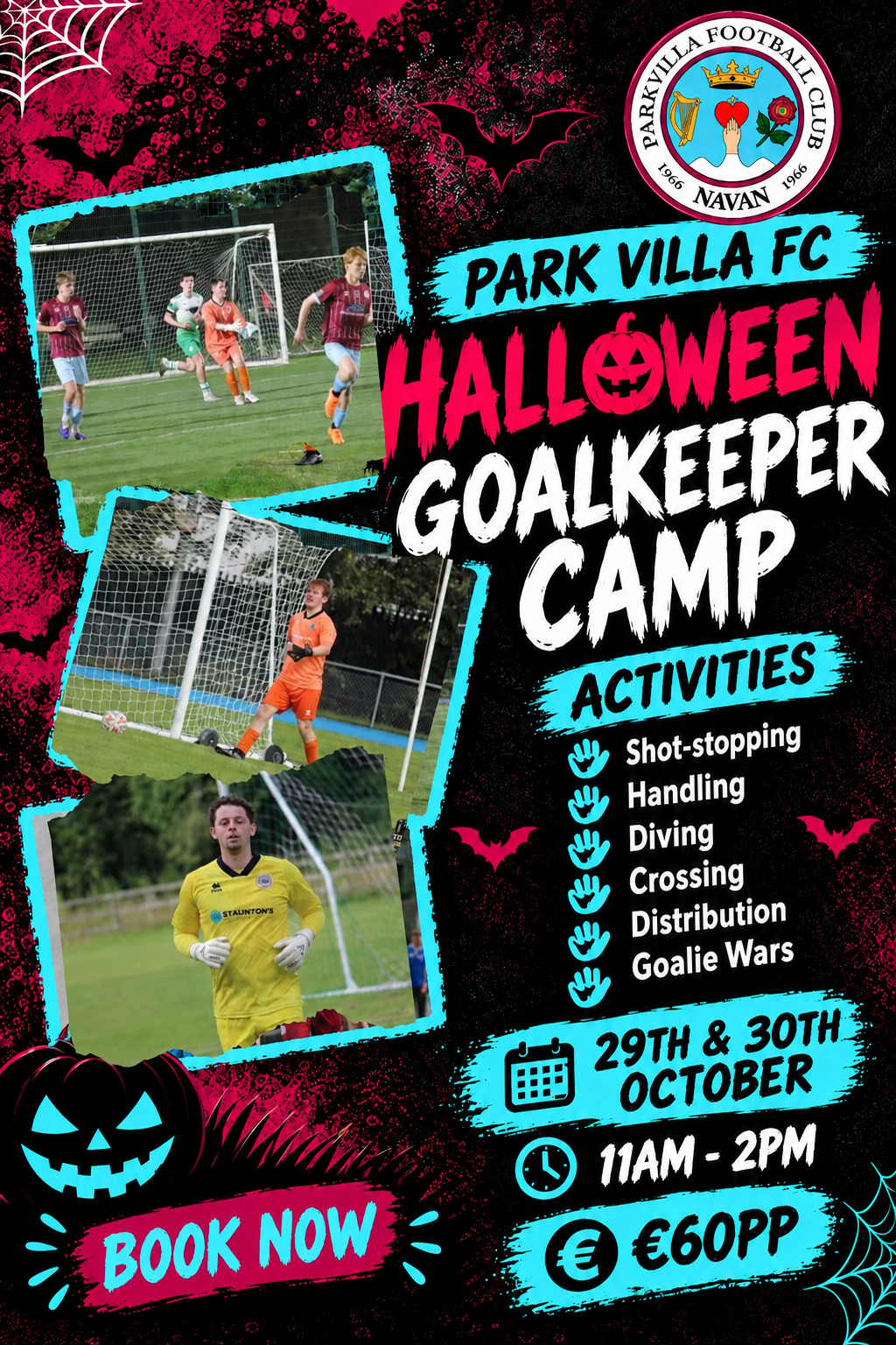 ParkVilla FC Halloween Clinic October 29th & 30th 11am-2pm (9-18 years old)